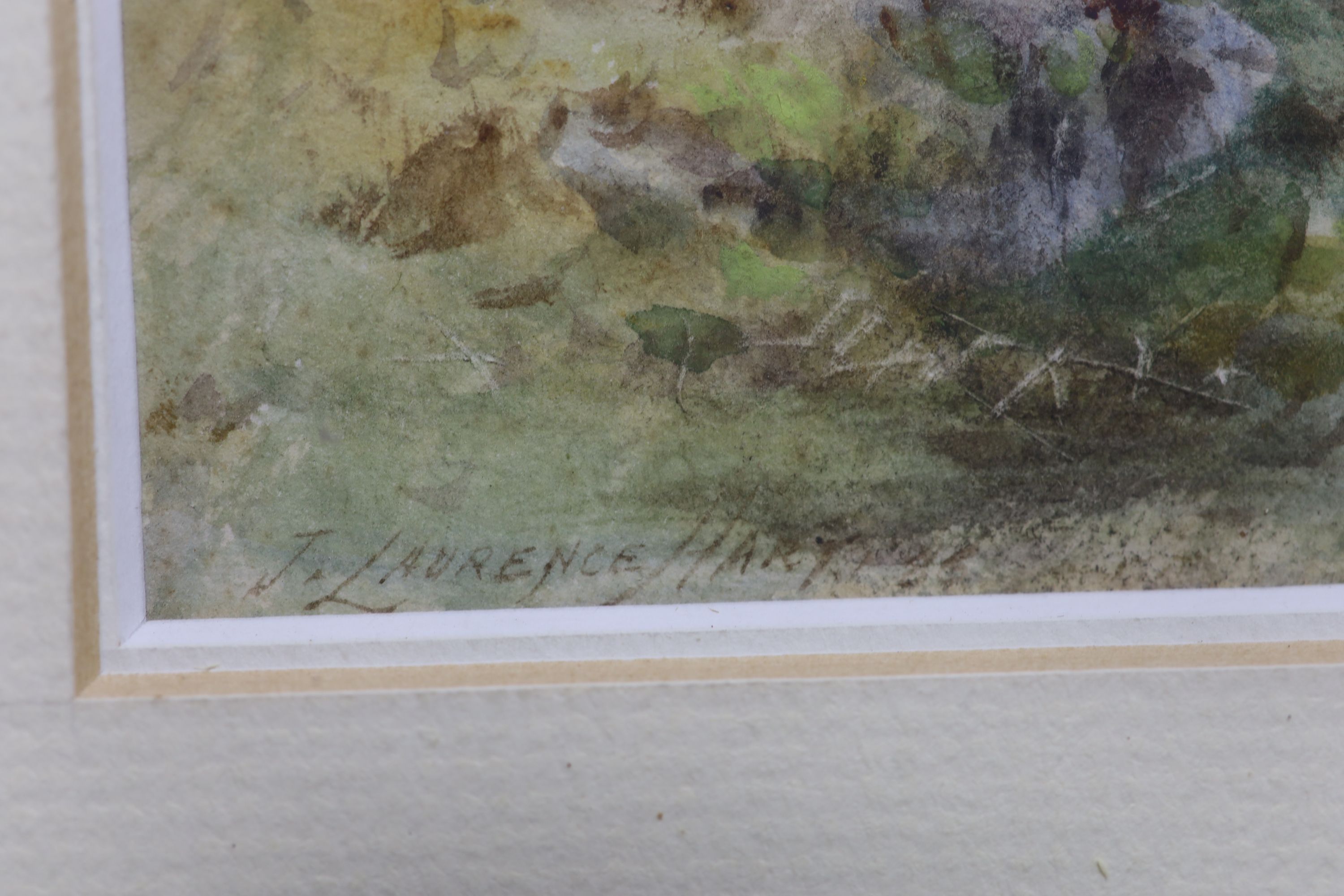 J. Laurence Hart (Exh.1882-1906), watercolour, Birds beside castle ruins, signed, 15 x 20cm